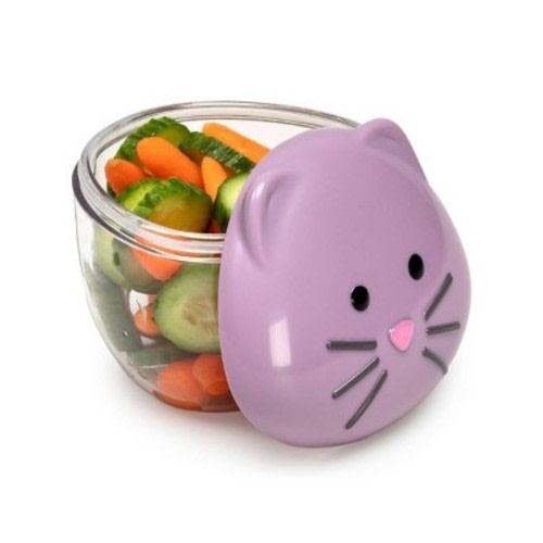 Melii Animal Snack Container - Cat: BPA-Free, Airtight Lids, Baby Food Organizer