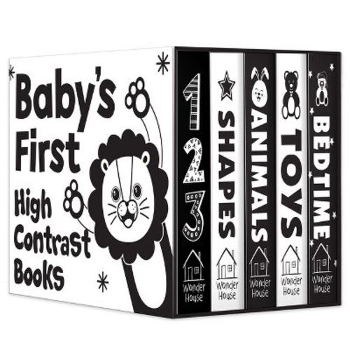 Baby's First High-Contrast Books Boxed Set [Box Set of 5] - Age Group: 0+ / Black and White Tummy Time Books /Illustrated Board Book for