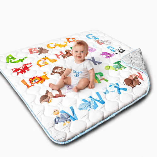 Beavtaens, Baby Play Mat, 50" x 50", Safe and Soft for Infants