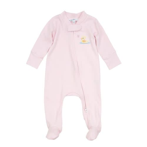 Darling Ducklings Zip Footie - Pink (6-9 mos)
