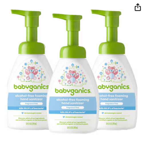 Babyganics Alcohol Free Foaming Hand Sanitizer Pump Fragrance Free -- 3 Pack - Vitacost