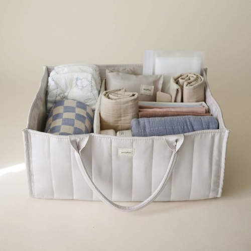 Mushie Diaper Caddy in Ivory