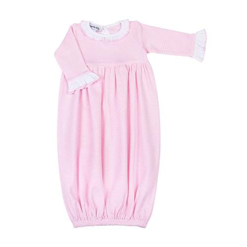 Mini Stripes Ruffle Gown - Pink