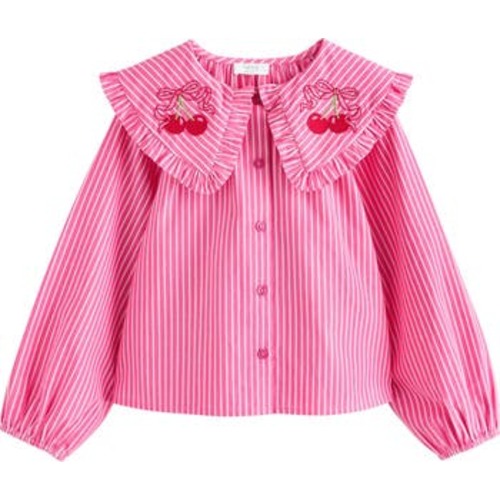 Kids' Cherry Ruffle Collar Cotton Top