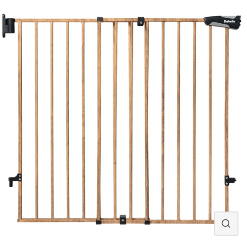 Boundless B17 Wood Pattern | 26-43'' W Metal Safety Baby Gate for Stairs