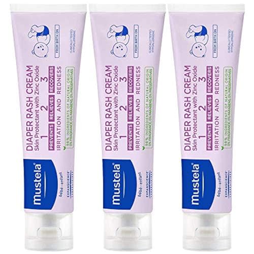 Mustela Baby Diaper Rash Cream 123 - Skin Protectant with Zinc Oxide - Fragrance Free & Paraben Free - with 98% Natural Ingredients - Various Packaging