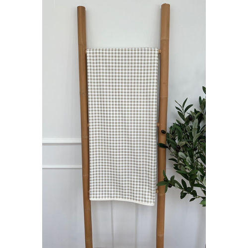 Taupe Gingham Messy Mat | Greyfox Designs