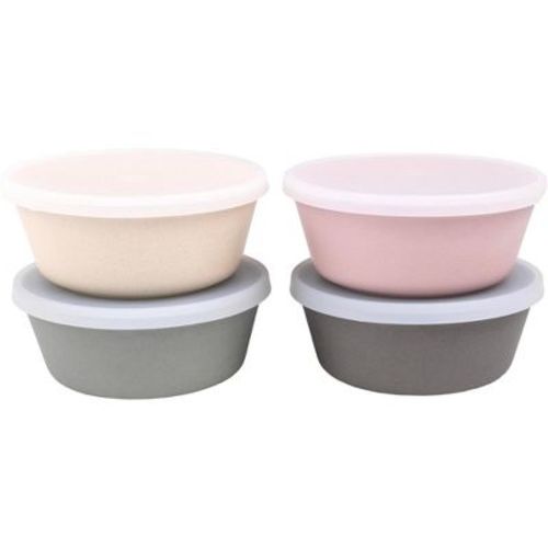 WeeSprout Bamboo Kids Bowls, Set of Four Kid-Sized Dinnerware, Cereal, Leftovers & Snack Bowl