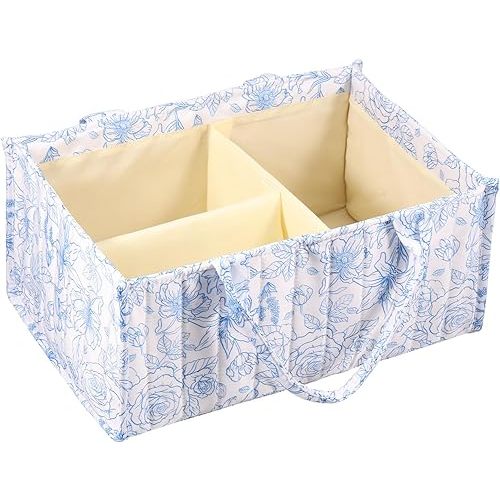 Nursery Storage Basket, Spacious Stylish Baby Caddy Organizer for Diaper Station, Newborn Essentials, Car Diaper Caddy, Baby Shower Gifts and Registry Must-Haves for Boy or Girl (Blue)