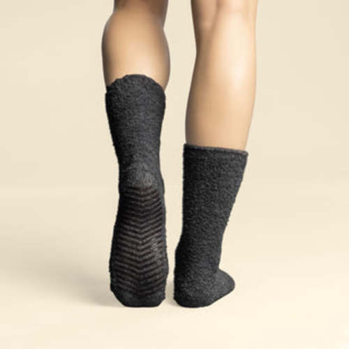 Women's Fuzzy Grip Socks 2-Pack, Charcoal – Gripjoy Socks
