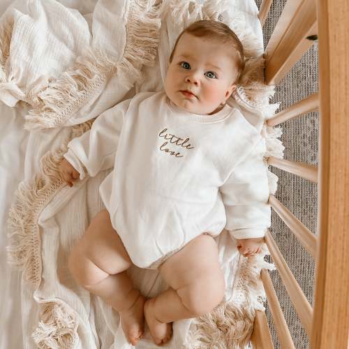 Milk 'Little Love' Long Sleeve Bubble Romper – Blossom and Pear