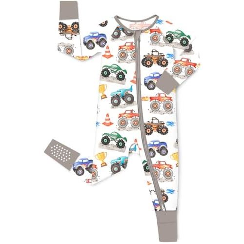 babee Reshinee Bamboo Viscose Baby Convertible Footie Pajama, Sleep & Play Footed Zipper Pajamas for Baby Boys & Girls