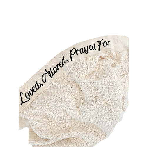 Loved, Adored, Prayed For Embroidered Blanket – OUR HOUSE ABOVE