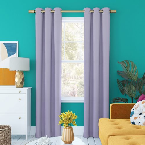Sun Zero 63-in Lavender Blackout Grommet Single curtain panel