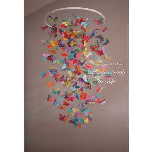 Butterfly mobile/bright and cheerful/Multicolour butterfly mobile/rainbow mobile/butterfly Mobile/Baby shower/Nursery Decor/Baby Nursery