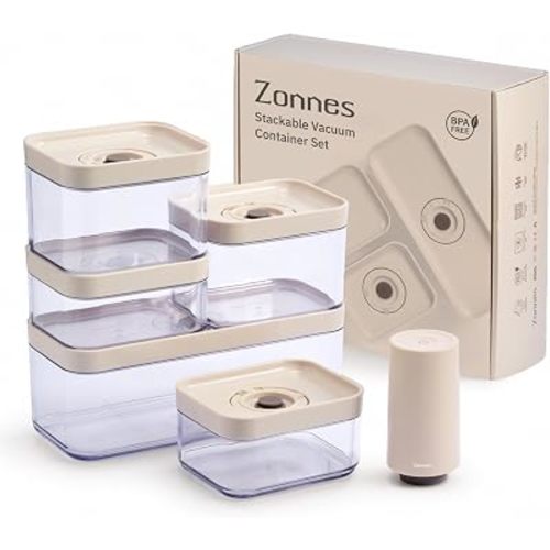 5pcs Vacuum Containers for Food Storage with Compact Vacuum Sealer