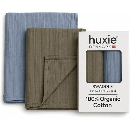 Swaddle Blankets, 100% Organic Cotton Muslin, 47"x47" 2-Pack
