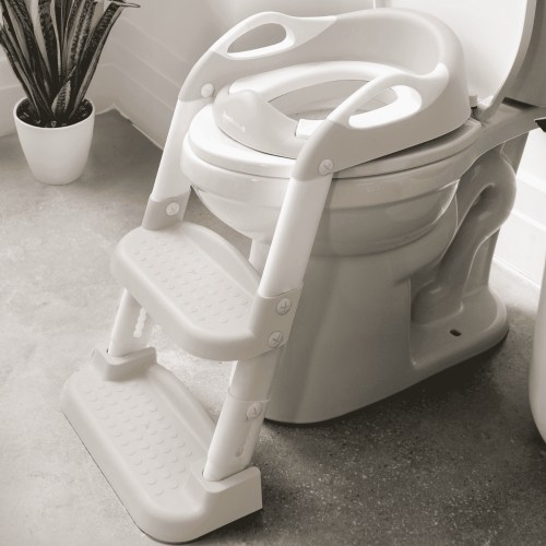 Jool Baby Potty Training Seat with 2 Step Ladder for Toddlers - Splash Guard, Adjustable Height (Oatmeal)