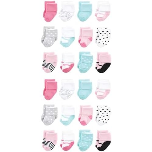 Luvable Friends Unisex Baby Cotton Rich Baby Terry Socks 24-Pack
