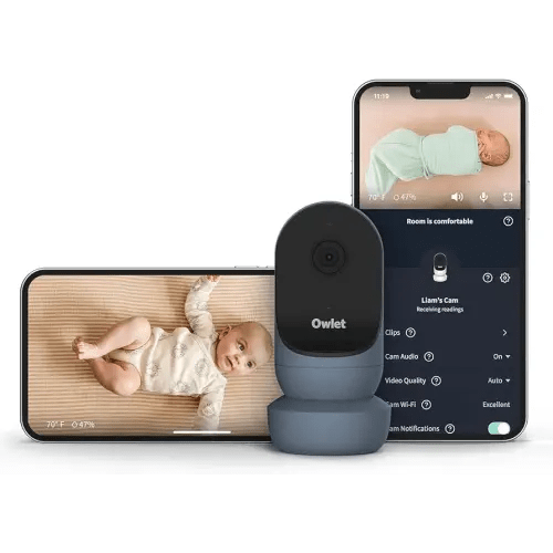 Owlet Cam 2 - Smart Baby Monitor Camera - Stream Secure HD Video and Audio with Night Vision, 4X Zoom, Wide Angle View and Sound, Motion and Cry Notifications - Bedtime Blue