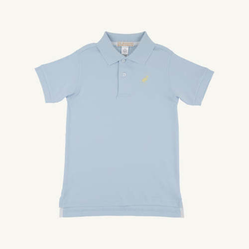 Prim & Proper Polo & Onesie - Buckhead Blue with Bellport Butter Yellow Stork