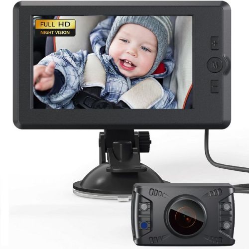 GROWNSY Baby Car Camera, HD Display Baby Car Mirror with Night Vision Feature, 4.3 inch Baby Car Camera with Wide Clear View