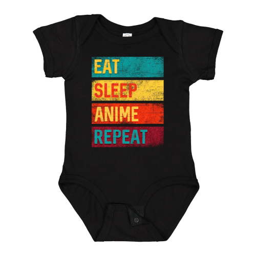 Inktastic Eat Sleep Anime Repeat Boys or Girls Baby Bodysuit
