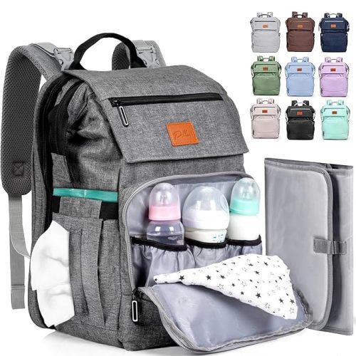 PILLANI Baby Diaper Bag Backpack - Large Bag for Boys & Girls - Diaper Backpack - Travel Diaper Bags w/Changing Pad, Baby Registry Search & Shower Gifts - Essentials Must Haves Newborn Stuff for Mom