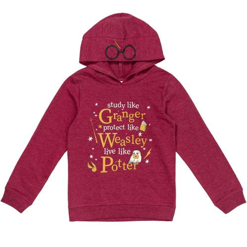Harry Potter Little Girls French Terry Pullover Hoodie Little Kid to Big Kid