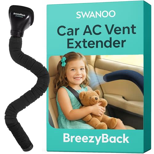 Swanoo Car AC Vent Extender | Air Vent Hose for Backseat | Directs Cool or Hot Air to Kids & Pets | Universal Fit | Extends Up to 10 FT | AC Tube for Baby Car | Back Seat Air Conditioning | BreezyBack