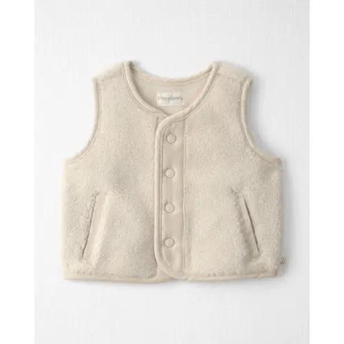 Baby Recycled Teddy Fleece Vest (Newborn) - Cream