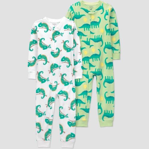 Carter's Just One You® Baby Boys' 2pc Long Sleeve Chameleon Footed Pajama Set - Green 12M