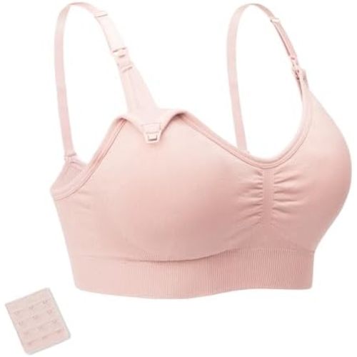 Stelle Nursing Bras Maternity Bra for Breastfeeding Pregnancy Wireless Bralette with Pads, Extenders & Clips