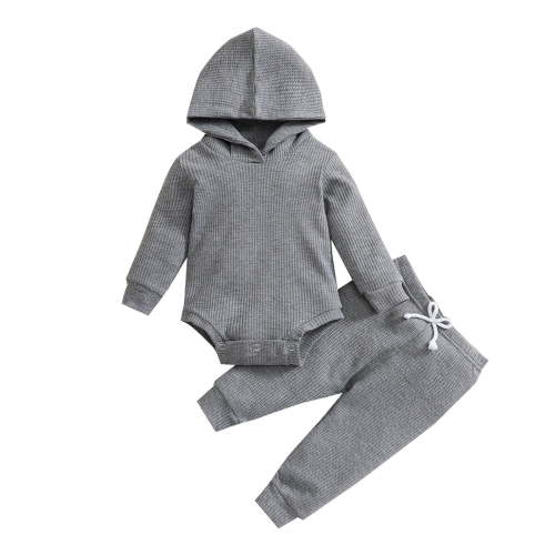 zbxnLI Newborn Baby Boy Clothes Fall Winter Outfits Infant Long Sleeve Hooded Rompers Jogger Pants Sets