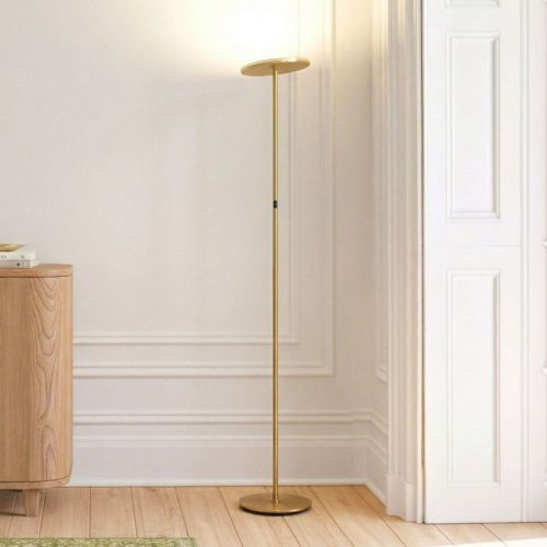 Brightech Sky Modern Dimmable (Includes LED Light Bulb) Torchiere Floor Lamp Antiqued Brass