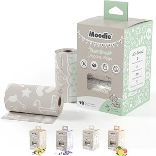 NEW 100% Compostable PLANT-BASED Disposable Diaper Bags (90 BAGS TOTAL) | Biodegradeable Baby Poop Bags (6 Refill Rolls 9x13") | Leak Proof Diaper Trash Bags on the Go | Eco-Friendly Dirty Diaper Bags