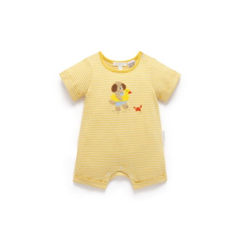 Striped Short Romper, 0-3M
