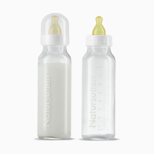 Natursutten Glass Baby Feeding Bottle with Natural Rubber Nipple - 8 Oz