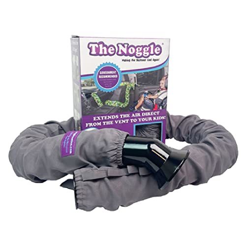 NOGGLE, 8ft - Kids Personal Air Conditioning System, Made in USA, Directs Cool Air to Children in The Backseat - Air Conditioning Vent Hose for Vehicles, Making The Back Seat Cool Again - Grey