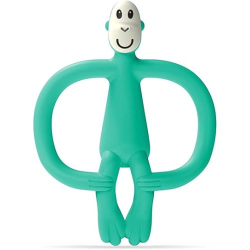 Matchstick Monkey Silicone Teether & Gel Applicator – Silicone Baby Teether, Easy-to-Grip, BPA-Free, Supports Self-Soothing & Early Brushing, 3 Months+, 4 Inches, Green