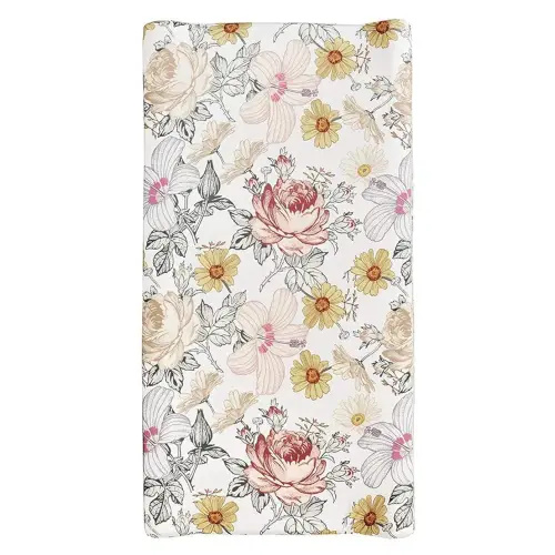 Changing Pad Cover, Diaper Baby Changing Table Covers for Girls & Boys, HNHUAMING Soft Fitted Changing Mat Cover Stretchy Nursery Changing Pad Sheets, Floral (32 X 16 Inches)