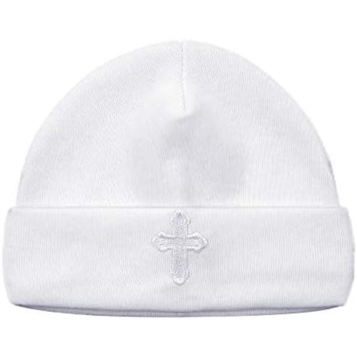 ESTAMICO Baby Boys Girls Christening Hat with Embroidered Cross