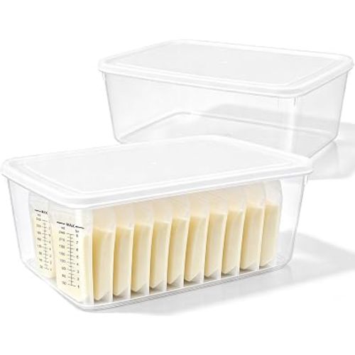 1 Pack Breastmilk Bags Organizer Storage Container with Silicone Lid