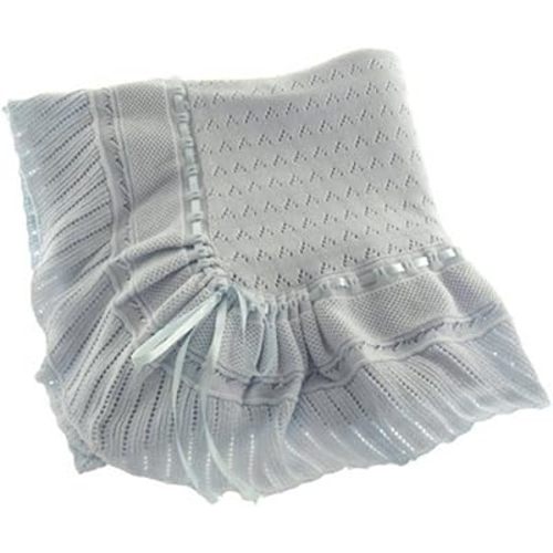 Feltman Brothers Blue Knit Shawl Blanket Baby Boy (Blue)