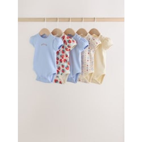 Buy Blue Short Sleeve Baby Bodysuits 5 Pack from Next USA