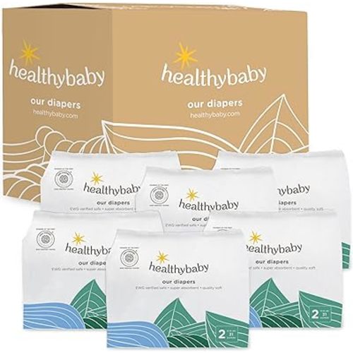 Our Diapers | The First EWG Verified & Microbiome-Friendly Diaper | 12-Hour Leak Protection | Made with Organic Cotton & Plant-Derived Materials | Totally Chlorine Free | Size 2 (12-18 lbs) 186 Count