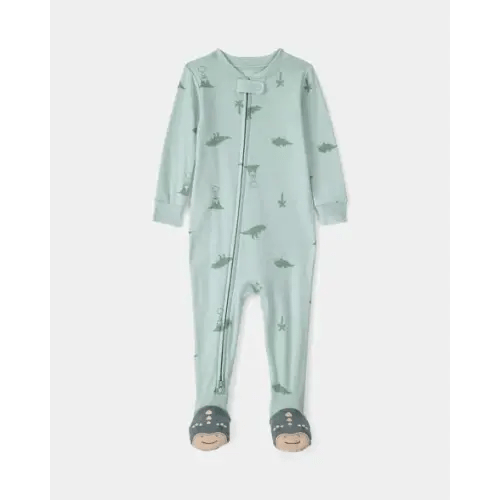 Baby Dinosaur 100% Cotton Snug Fit 1-Piece Pajama - Green | Carter's
