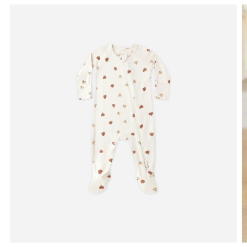 Bamboo Zip Footie || Pumpkins – Quincy Mae
