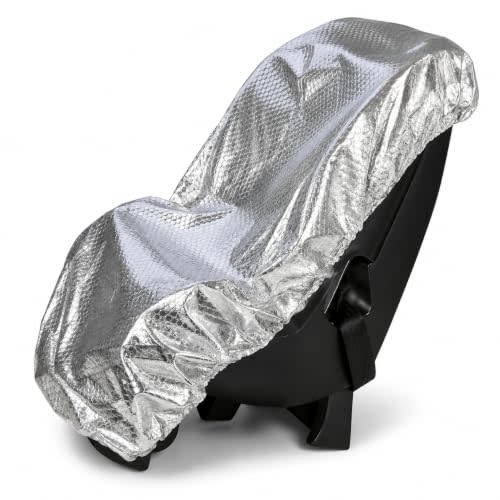 Mommy's Helper Baby Car Seat Sun Shade Cover, Reflective Heat Protector | Car seat cover for summer heat; reflective car seat shade helps keep parked seats 26°F cooler on average; fits most car seats