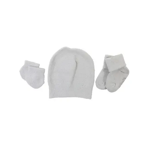 Bilbi 3 Piece Set Beanie Mittens And Socks Grey OSFA | Baby Bunting AU